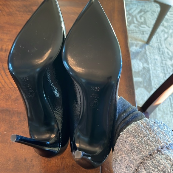 M.GEMI,black patent leather 2.75 inch heels size 36 1/2 made in Italy - Picture 5 of 7